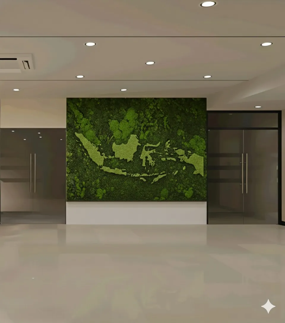 Pembuatan wall moss frame